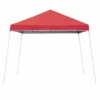 Z-Shade 10 X 10 Foot Angled Leg Outdoor Canopy Tent With A Push Button Locking System And Z-Shade 4 Pack Of Heavy Duty Leg Weight Bags, Red