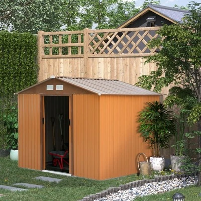 Outsunny Metal Storage Shed Garden Tool House With Double Sliding Doors, 4 Air Vents For Backyard, Patio - Image 2