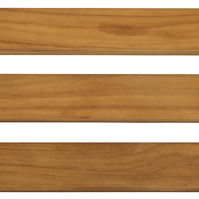 Sunnydaze Decor Sunnydaze Outdoor Solid Teak Wood With Light Stained Finish Patio Garden Bench Seat - 60" - Light Brown - Image 3