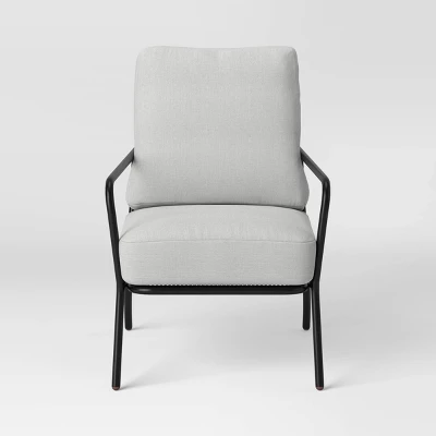 2pc Metal Mesh Outdoor Patio Chairs With Double Cushions, Club Chairs Black - Room Essentials™ - Image 3