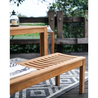 Chester Outdoor Teak Wood Backless Bench - Cambridge Casual - Image 5