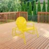 Northlight Outdoor Retro Metal Tulip Glider Patio Chair, Yellow
