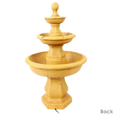 Sunnydaze Decor Sunnydaze 40"H Electric Fiberglass And Resin 3-Tier Tropical Style Outdoor Water Fountain - Image 4