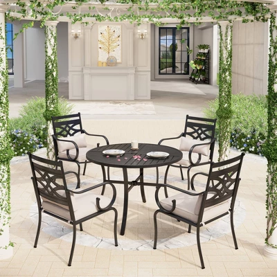 42" Outdoor Stainless Steel Round Dining Table - Captiva Designs - Image 6
