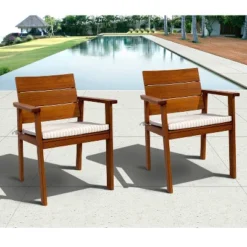 Gerald 11pc Eucalyptus Wood Extendable Rectangular Patio Table Set - International Home Miami