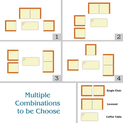 Costway 4PCS/8PCS Patio Rattan Furniture Set Coffee Table Cushioned Sofa Garden Lawn Gray - Image 7