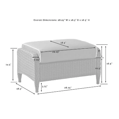 Kiawah Outdoor Wicker Ottoman - Crosley - Image 8