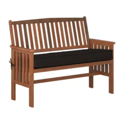 Miramar Hardwood Outdoor Bench - Cinnamon Brown/Black - CorLiving