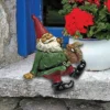 Design Toscano Osbert, The Garden Gnome Shelf Sitter Statues: Set Of Two