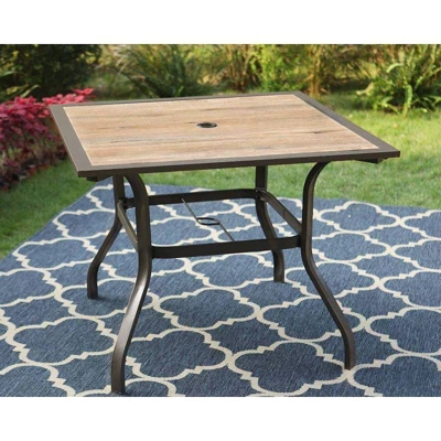 37"x37" Square Patio Dining Table With Umbrella Hole - Captiva Designs