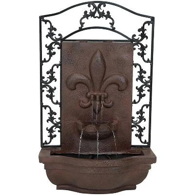 Sunnydaze Decor Sunnydaze 33"H Electric Polystone French Lily Design Outdoor Wall-Mount Water Fountain - Image 8