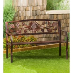 Plow & Hearth Sunflower Metal Garden Bench