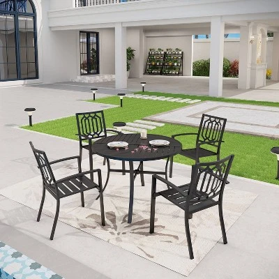 42" Outdoor Stainless Steel Round Dining Table - Captiva Designs - Image 5