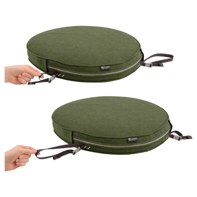 Montlake Fadesafe Round Patio Dining Seat Cushion Set - Heather Fern Green - Classic Accessories - Image 5