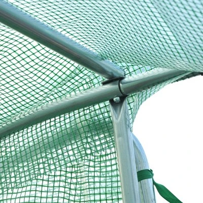 Outsunny 20' X 10' X 7' Walk-In Tunnel Greenhouse, Extra-Large Garden Hot House Kit With 2 Hinged Doors, Reinforced Steel Frame, PE Cover, Green - Image 4