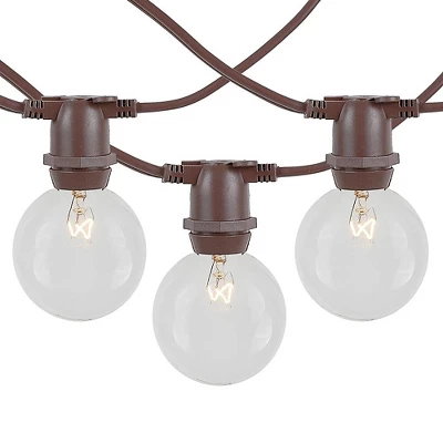 Novelty Lights Globe Outdoor String Lights With 25 In-Line Sockets Brown Wire 25 Feet