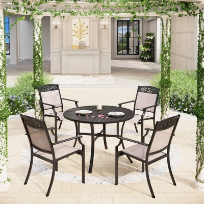42" Outdoor Stainless Steel Round Dining Table - Captiva Designs - Image 7