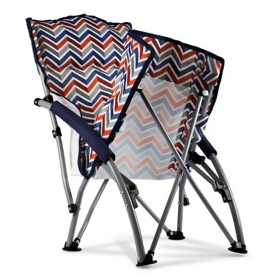 Picnic Time Tranquility Portable Beach Chair - Navy Blue/Gray - Image 4