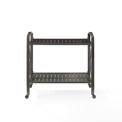 Kaplan Outdoor Steel Bar Cart Bronze - Crosley - Image 4