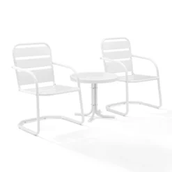 Brighton 3pc Metal Conversation Seating Set - White - Crosley