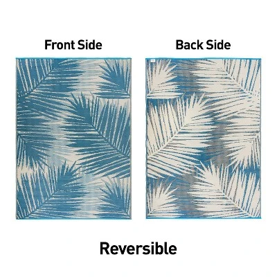 World Rug Gallery Tropical Floral Reversible Plastic Outdoor Rugs - Image 10