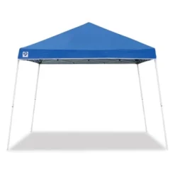 Z-Shade 10 X 10 Ft Horizon Angled Leg Instant Shade Canopy Shelter, Blue & Durable Plastic Circular 5 Pound Canopy Tent Leg Weight Plates, Set Of 4