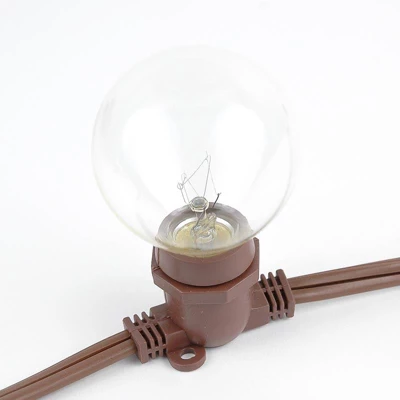 Novelty Lights Globe Outdoor String Lights With 25 In-Line Sockets Brown Wire 25 Feet - Image 4