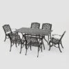 Hallandale Sarasota 7pc Cast Aluminum Dining Set - Hammered Bronze - Christopher Knight Home