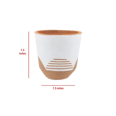 Large Natural Terracotta Painted Planter - Foreside Home & Garden - Image 4