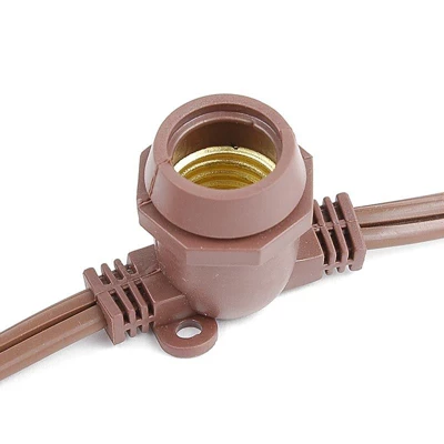 Novelty Lights Globe Outdoor String Lights With 25 In-Line Sockets Brown Wire 25 Feet - Image 2