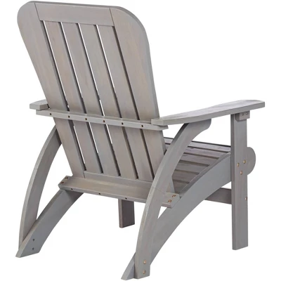 Teal Island Designs Dylan Gray Wash Wood Porch Or Patio Adirondack Chairs Set Of 2 - Image 4