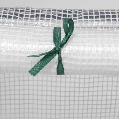 Outsunny Portable Mini Greenhouse With Large Zipper Doors, Outdoor Garden With Water/UV PE Cover, 6' X 3' X 3', White - Image 4