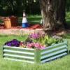 Sunnydaze Decor Sunnydaze Outdoor Lawn And Garden Galvanized Steel Rectangle Raised Vegetable Garden Or Flower Bed Planter Kit - 22" - Silver
