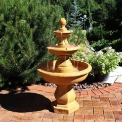 Sunnydaze Decor Sunnydaze 40"H Electric Fiberglass And Resin 3-Tier Tropical Style Outdoor Water Fountain