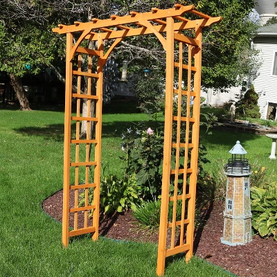 Sunnydaze Decor Sunnydaze Durable Wooden Arbor For Gardening, Walkways, And Wedding Decor With Weatherproof Finish - 78"