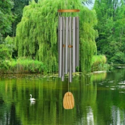 Woodstock Wind Chimes Signature Collection, Woodstock Meditation Chime, 39'' Silver Wind Chime TMS
