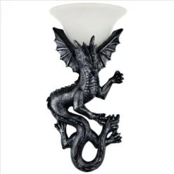 Design Toscano Heraldic Dragon Of Ravenscraig Castle Illuminated Wall Sculptures: Set Of Two