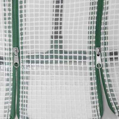 Outsunny Portable Mini Greenhouse With Large Zipper Doors, Outdoor Garden With Water/UV PE Cover, 6' X 3' X 3', White - Image 5