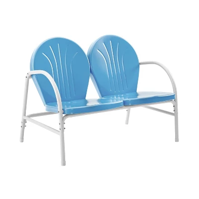 Griffith Outdoor Loveseat - Sky Blue - Crosley - Image 5