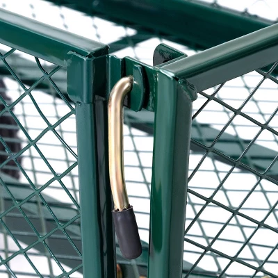 Costway Heavy Duty Lawn Garden Utility Cart Wagon Wheelbarrow Steel Trailer - Image 5