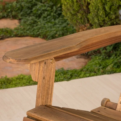 Malibu Acacia Wood Patio Adirondack Loveseat - Christopher Knight Home - Image 2