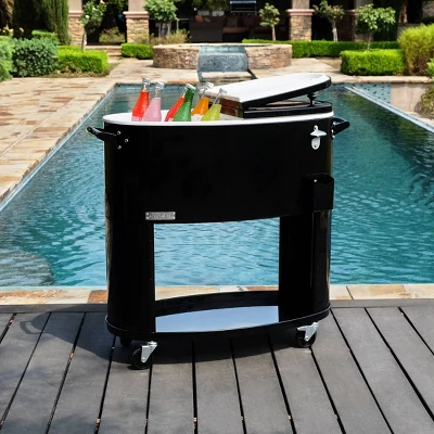 80qt Sporty Oval Rolling Patio Cooler - Permasteel - Image 2