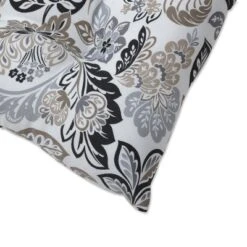 2pk Outdoor/Indoor Wrought Iron Seat Cushion Dailey Pewter Black - Pillow Perfect