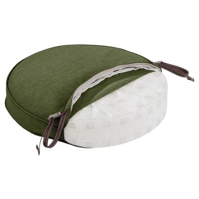 Montlake Fadesafe Round Patio Dining Seat Cushion Set - Heather Fern Green - Classic Accessories - Image 2