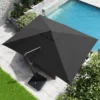 Crestlive Products 11.5'x11.5' Luxury Aluminum Frame Double Top Round Offset Cantilever Umbrella Black