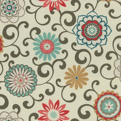 2pk Outdoor/Indoor Large Chair Pad Set Pom Pom Play Peachtini Blue - Pillow Perfect - Image 2