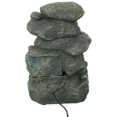 Sunnydaze Decor Sunnydaze Indoor Home Decorative Relaxing Stacked Rocks Tabletop Water Fountain With LED Lights - 10" - Image 5