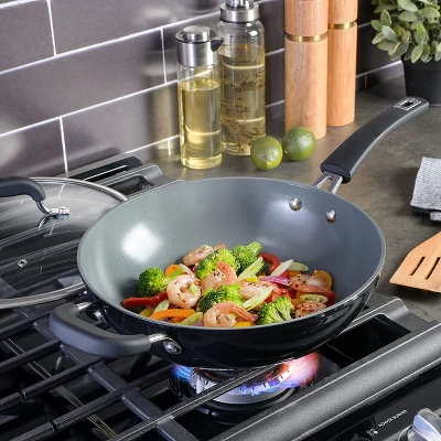 Kenmore Arlington 11 Inch Nonstick Aluminum Wok In Black Diamond - Image 2
