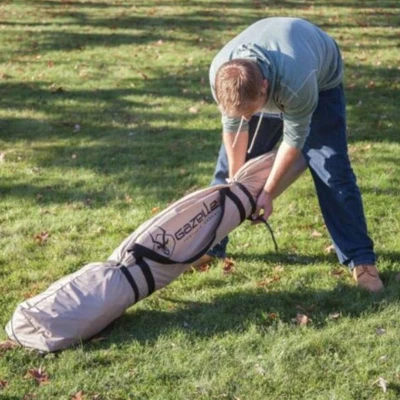 Gazelle GG501DS Pop Up, Portable, Waterproof, UV-Resistant 4-Person Camping And Outdoors Gazebo Day Tent With Mesh Windows, Desert Sand - Image 3