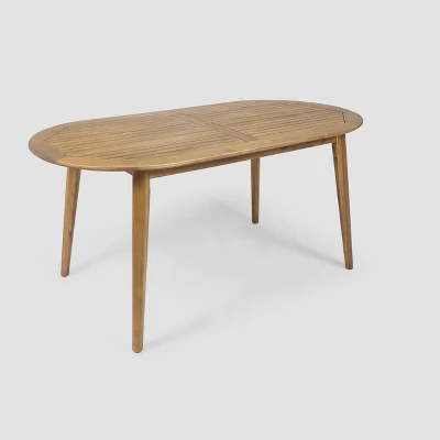 Pines 7pc Acacia Oval Wood Dining Set - Christopher Knight Home - Image 4